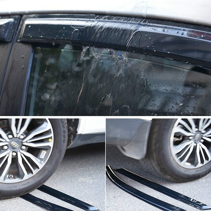 Deebior Original Side Window Deflector Visor Rain Guard fit for 2008-2012 Honda Accord Sedan,4pcs Outside Mount Tape-on Shatterproof Dark Smoke Window Shades 94960 - Image 4